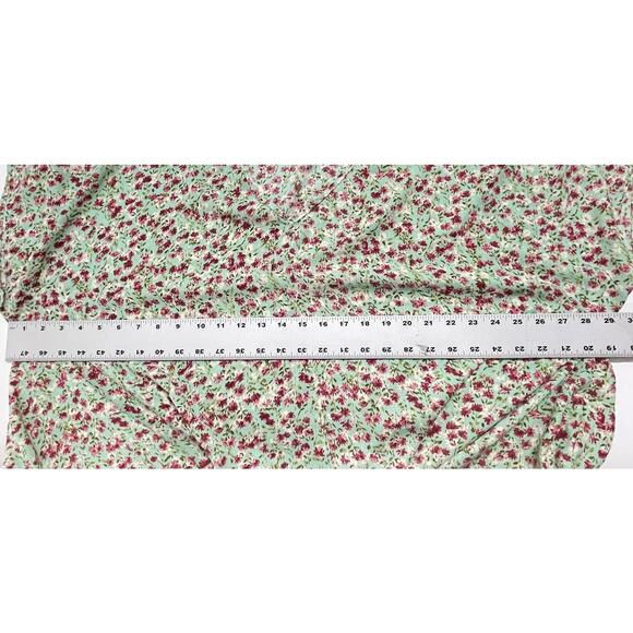 Bobeau Top Plus 2X Green Pink Floral Twist Front Cottage Fairy Short Sleeves - Picture 7 of 7